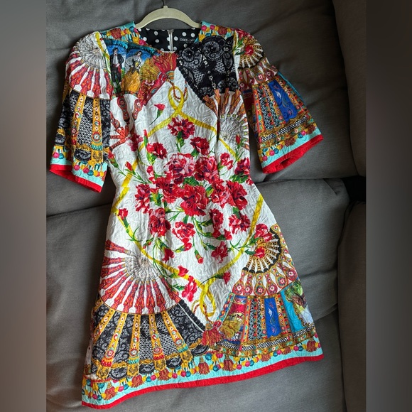 Dolce & Gabbana Printed Mini Dress Floral Size 38 - Picture 4 of 6
